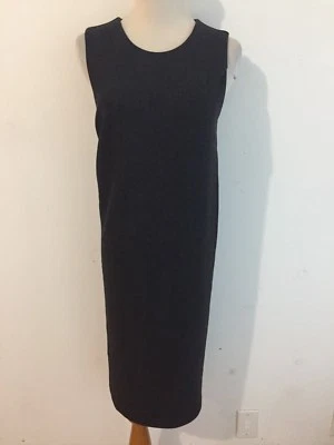 HALSTON HERITAGE Sleeveless Shift Dress Gray Wool Blend Size 10 - Image 1 of 4