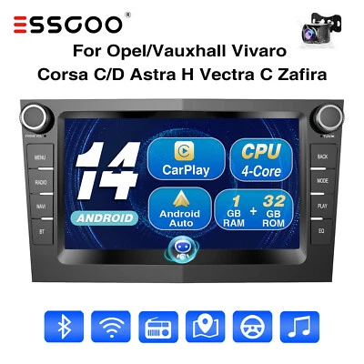 Autoradio Carplay Android 14 GPS NAV RDS Cam Für Opel Astra H Corsa C/D Zafira B - Bild 1 von 4