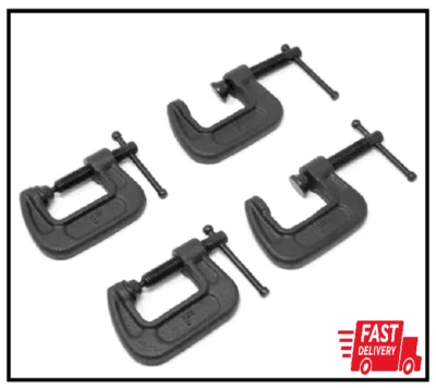 Braçadeiras C de ferro fundido resistente WEN CLC108 com abertura de mandíbula de 1" e garganta de 0,8", pacote com 4 - Imagem 1 de 2