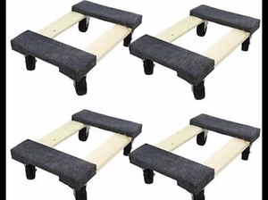 4 PACK 1000 lb Capacity Mover Furniture Moving Dolly Swivel Casters 12" x 18" - Picture 1 of 4