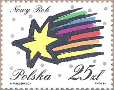 Polska - 12.12.1986 - Año Nuevo 1987, Estrella - # Scott 2775 - MNH Foto 1 de 2