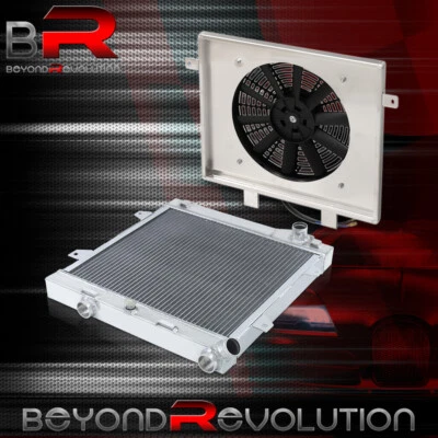 For 1988-1991 BMW E30 M3 325 318 2-Row Aluminum Radiator + Fan Shroud Mount Kit Foto 1 de 4