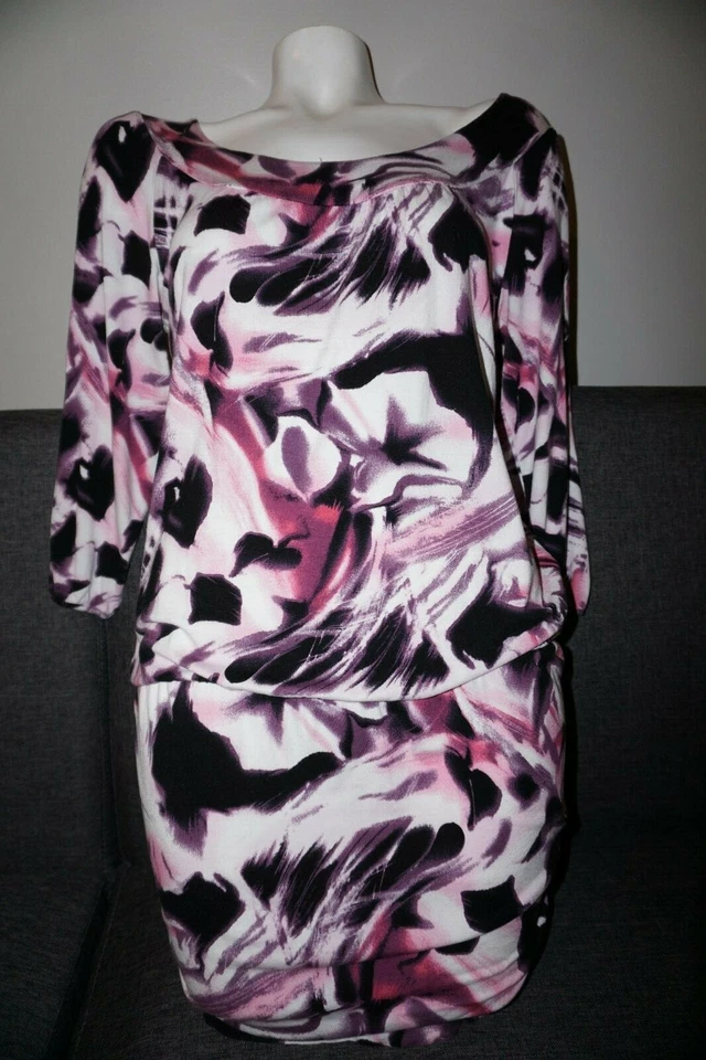 Vestido para mujer Vertico Paris blanco/púrpura/negro talla mediana Foto 1 de 4