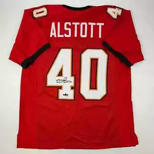 Facsimile Autographed Mike Alstott Tampa Bay Red Reprint Jersey Size Men's XL - Picture 1 of 4