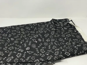 1995 Susan Winget Black & White Doodle Chalkboard Back to School Fabric 42x116 - Picture 1 of 4