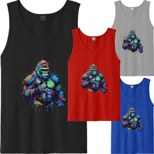 Camiseta sin mangas American Funny Horror Big Monkey colorida para hombre regalo gráfico de EE. UU. unisex - Imagen 1 de 8