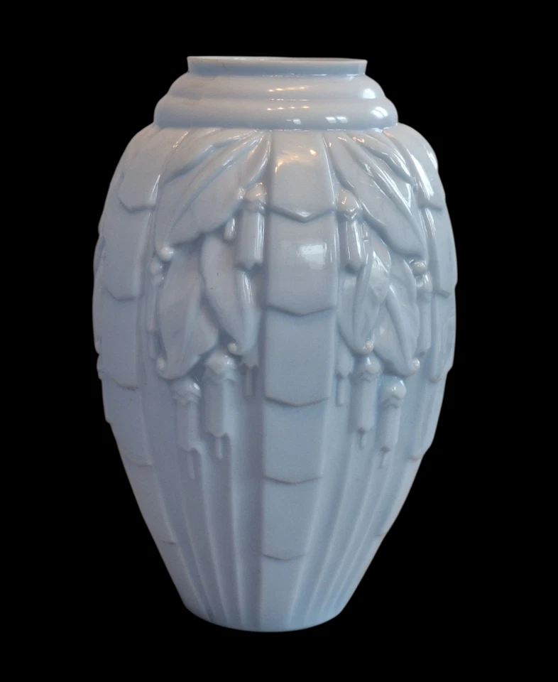 Vaso vetro Art-Decò originale Muller Frères Lunéville Francia firmato 1920-1930 - Immagine 1 di 4