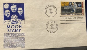1969 APOLLO 11 MAN ON THE MOON STAMP (C76) - BLUE ANDERSON CACHET SPACE FDC - Picture 1 of 4