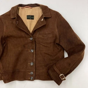 Vintage 30er 40er Jahre Montgomery Ward Lederjacke außen Herren braun Farbe - Bild 1 von 10