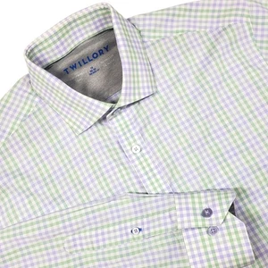 Camisa de vestir Twillory Performance para hombre 16 32/33 verde púrpura a cuadros abotonada - Imagen 1 de 12