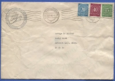 GERMANY 1946 unusual homemade envelope of Map of Nitrogen Plants in World - Image 1 of 3