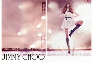 Magazine Print Ad JIMMY CHOO 2015 Ondria Hardin Open Toe Boot Anneli 2-Page - Picture 1 of 1