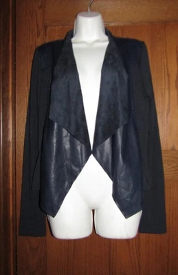 Women's Jacket Kut From the Kloth Navy L Macy's Faux Suede Leather Draped NWT - Image 1 of 3