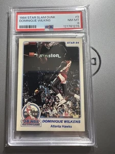 1984 Star Slam Dunk Championship Dominique Wilkins #9 PSA 8 HOF Atlanta Hawks - Picture 1 of 6