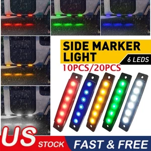 20x Luces de separación laterales ahumadas de 3,8" 6 LED para remolque de camión 5 colores - Imagen 1 de 35