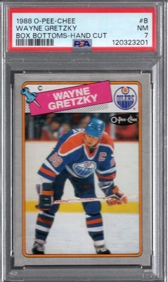 1988 OPC Box Bottoms #B WAYNE GRETZKY PSA 7 NM  o-pee-chee Edm OILERS  TOUGH! - Image 1 of 2