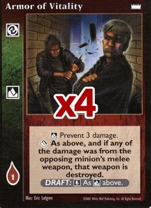 Lot of 4 cards: Armor of Vitality [LotN set] - VTES card - Imagen 1 de 2