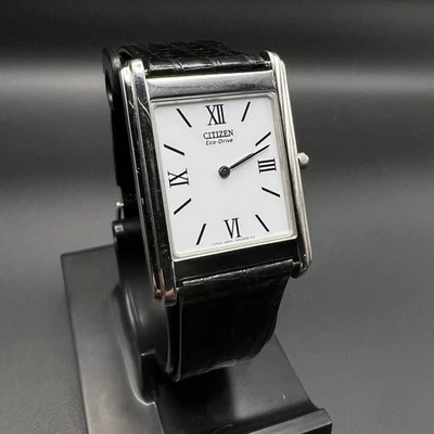 Citizen Eco Drive "Stiletto" Men's Tank Watch Silver Bezel 28mm G820-T002906 - image 1 of 4