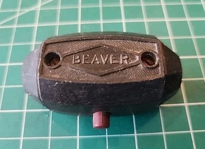 Vtg BEAVER Bakelite INLINE Push Thru Toggle Feed Thru SWITCH ~ Black - mjkE - Picture 1 of 6