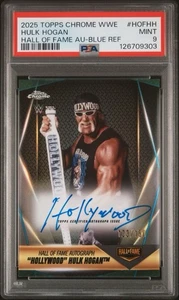 2025 Topps Chrome WWE Hulk Hogan #HOF-HH Hall Of Fame Auto Blue /150 PSA 9 - Picture 1 of 2