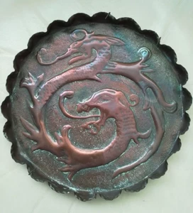 Antik Kunsthandwerk Kupfer Seeschlange Drache Ladegerät 10" - Bild 1 von 12