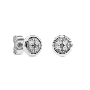 Miore - Damen Ohrstecker Weißgold, Ohrringe 9 Karat 375 Gold 8 Diamanten 0,03 Ct - Bild 1 von 5