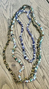 LOT of 3 Necklaces 925 STERLING SILVER & AMETHYST, Tiger eye and MIXED Gemstone - Picture 1 of 12