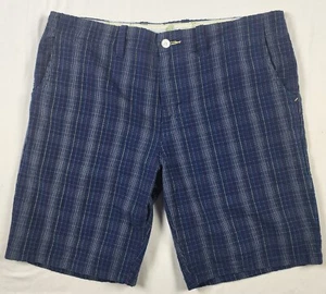 Pantalones Cortos Tommy Bahama Relax Talla 36 Para Hombre Frente Plano Seersucker Azul Algodón a Cuadros - Imagen 1 de 12