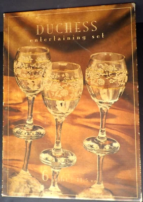 Circleware Glass Wine Goblets White Floral Swirl Gold Band Made in Turkey Set 6 - Image 1 of 4