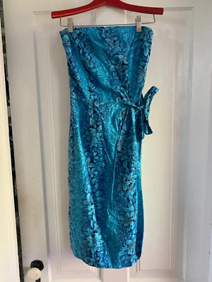 1950s 50s Vintage Hawaiian Strapless Luau Wrap  Sarong Dress Small - Image 1 of 4