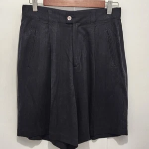 Tommy Bahama Women's Black 100% Silk Twill Pleated Casual Shorts Size 10 - Picture 1 of 8
