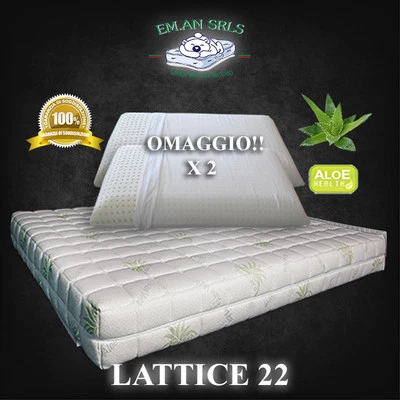 MATERASSO LATTICE100%matrimoniale H22+2 GUANCIALI+COPRIMATERASSO MIGLIOR PREZZO - Immagine 1 di 4