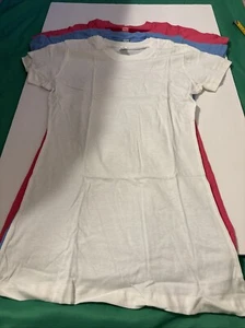 Kids Medium T Shirts Lot 3-pc Brand New Individual Packaging White/blue/pink - Picture 1 of 24