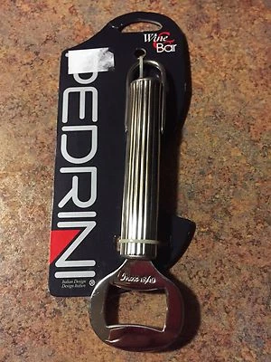 Abrebotellas Levantador de Tapas de Vino y Bar Pedrini Nuevo en Paquete Inoxidable 18/10 Bonito Foto 1 de 2