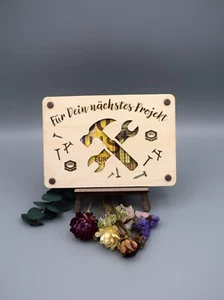 Handgemachte Holzkarte, perfektes Geldgeschenk, Geschenkkarte für Handwerker - Bild 1 von 3