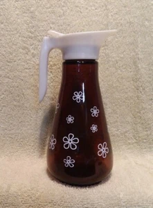 Mid Century Gänseblümchen braun Bernstein Glas Blockhaus Sirup Krug 4943 16 Unzen 7,5" Vintage - Bild 1 von 10