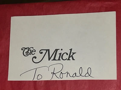 🔥SALE HOF MICKEY MANTLE Auto Signed Autograph Greeting cut 100% AUTH *To Ronald - Image 1 of 2