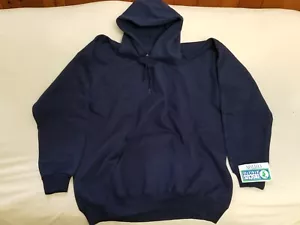 Vintage HIP HOP Discus 80's BLUE Hooded Sweatshirt Jacket BIG 52 Chest XXL NEW - Picture 1 of 5