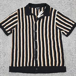 Todd Snyder Sweater Mens Medium Boucle Full Placket Verticle Stripe Button Shirt - Picture 1 of 10