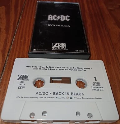 AC/DC Black in Black Cassette Atlantic CS 16018 1980 NO UPC Classic Rock - Image 1 of 4