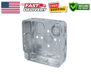 1-Gang 4 in.New Work Metal Electrical Wall Box with Ground Bump,Use with Conduit - Picture 1 of 6