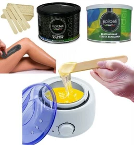 KIT DEPILAZIONE SCALDACERA + SPATOLE + CERA BRASILIANA INDOLORE BARATTOLO NERO - Imagen 1 de 1