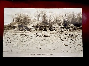 Cartolina fotografica reale vintage RPPC c1927 Kettle Point Near Forest Ontario - Foto 1 di 2