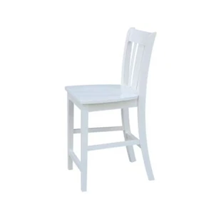 International Concepts Counter Stool Hardwood Construction 24" H Pure White - Picture 1 of 2