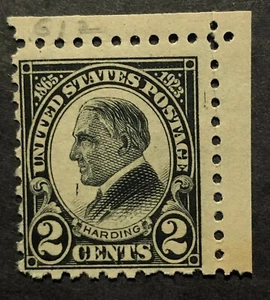 US Scott # 612 - perfecto 10 Harding - Como nuevo VLH - Ribete de esquina - Imagen 1 de 2