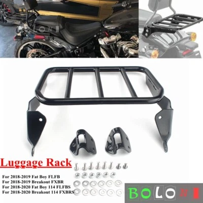 Rear Backrest Luggage Rack For Harley Fat Boy FLFB FLFBS FXBR FXBRS 2018-2024 - Imagem 1 de 4
