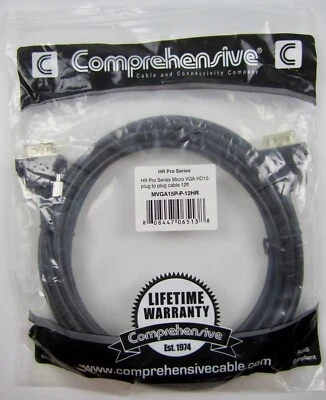 NEW! Comprehensive Microflex Pro AV/IT Vga Hd15 Plug To Plug Cable 12ft - Image 1 of 4