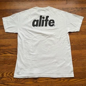 Alife New York Skate Streetwear Spellout Logo White Black T-Shirt Men’s Large - Picture 1 of 6