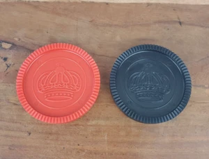 2er Set Cracker Barrel 3" Jumbo SCHWARZ & ROT SCHACHO STÜCKE, Ersatzscheiben - Bild 1 von 2