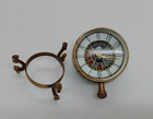 Antique Ships Engine Golden Desk Mechanical Brass And Glass Clock Collectable